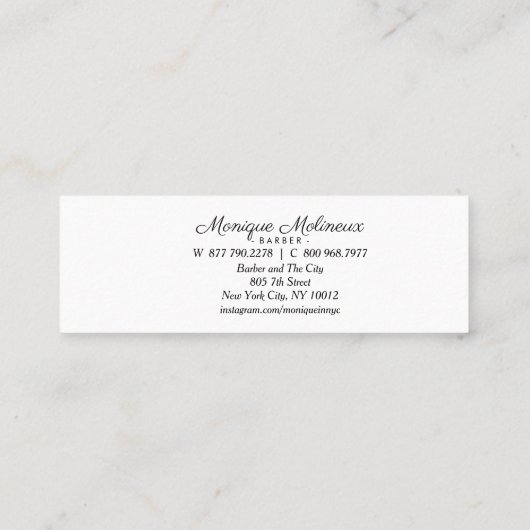  zilverstraling / mini mini visitekaartje (Achterkant)