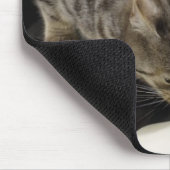 Zilvertabletkat drink crème uit de vloer muismat (Hoek)