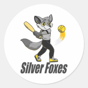Zilvervossen Softll Ronde Sticker