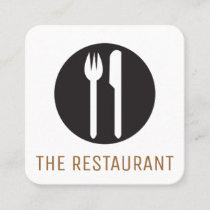 zilverwerk restauranteigenaar chef vierkante visitekaartje