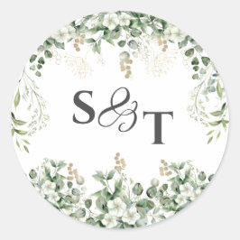 Zilverwijnstokken: monogram botanische Sticker