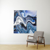 Zilverwitte, diepe zeeen marmeren textuur. wandkleed (In situ)