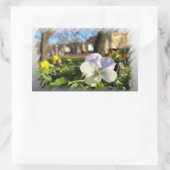 Zilverwitte paniek rechthoekige sticker (Tas)