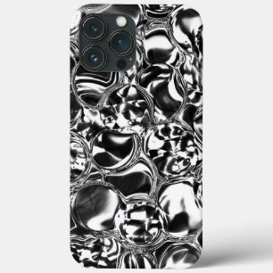 Zilverzeepbellen met een glazen of metalen toon we iPhone 13 pro max hoesje