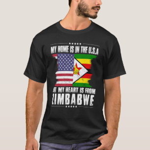 Zimbabwaans Amerikaans patriot Grown Proud Home He T-shirt