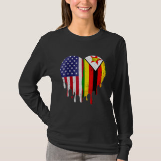 Zimbabwaans Amerikaanse Patriottisch Geteeld Land  T-shirt