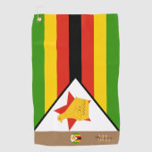 Zimbabwaanse vlag en Zimbabwe monogrammen /Afrika Golfhanddoek (Voorkant)