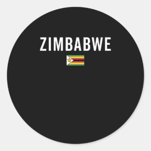 Zimbabwaanse vlag - Patriottische vlag Ronde Sticker