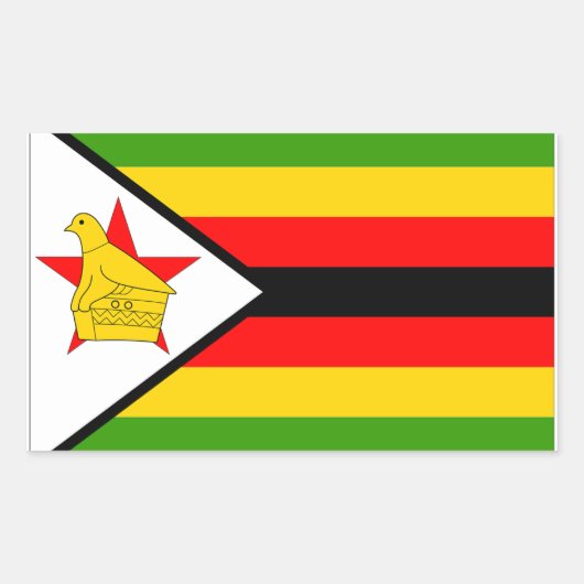 Zimbabwaanse vlag rechthoekige sticker (Voorkant)