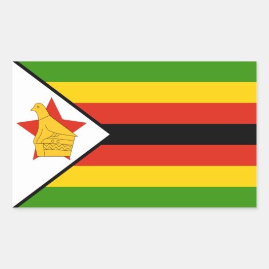 Zimbabwaanse vlag rechthoekige sticker (Voorkant)