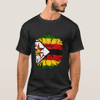 Zimbabwaanse Vlag Zonnebloem Zimbabwaanse Wortels T-shirt