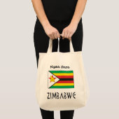 Zimbabwaanse vlag zwarte personalisatie tote bag (Voorkant (product))