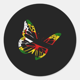 Zimbabwaanse wortels Vlinder Zimbabwaanse vlag Ronde Sticker