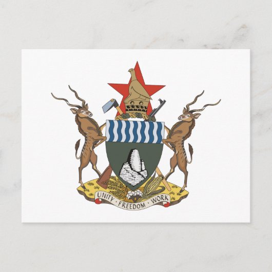 Zimbabwe Coat of Arms Briefkaart (Voorkant)