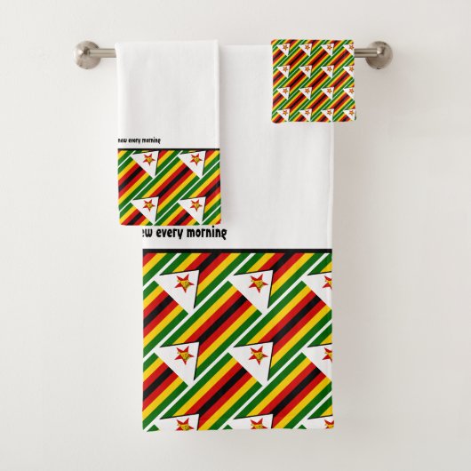 ZIMBABWE DRAPEAU Customisé Écriture BLANC (En situation)