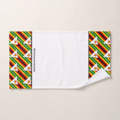 ZIMBABWE DRAPEAU Customisé Écriture BLANC (Serviette à main)