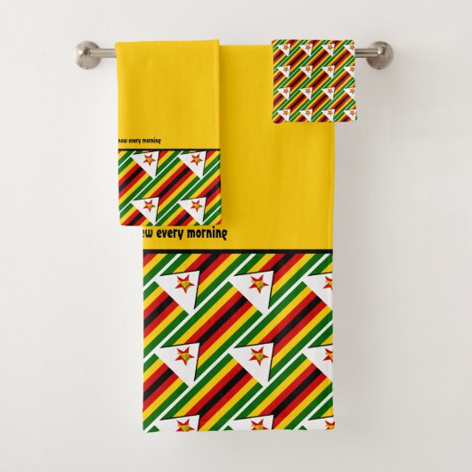 ZIMBABWE DRAPEAU Customisé Écriture JAUNE (En situation)