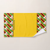 ZIMBABWE DRAPEAU Customisé Écriture JAUNE (Serviette à main)