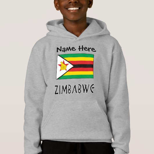Zimbabwe et drapeau du Zimbabwe avec le nom de vos (Devant)