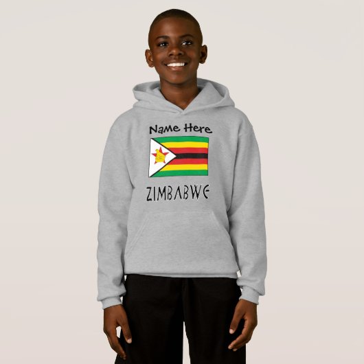 Zimbabwe et Zimbabwe Drapeau avec votre nom Enfant (Devant entier)