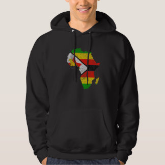 Zimbabwe Flag Africa Continent Silhouette Gift Zim Hoodie
