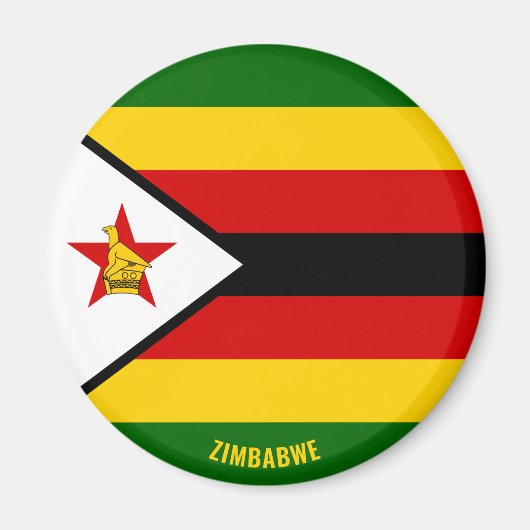 Zimbabwe Flag Charming Patriotic Magneet (Voorkant)