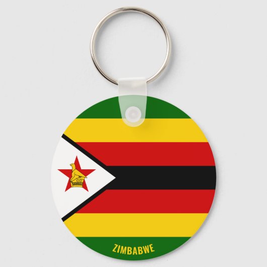 Zimbabwe Flag Charming Patriotic Sleutelhanger (Voorkant)