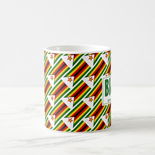 ZIMBABWE FLAG Custom Scripting BLESSED Zimbabwean Koffiemok (Center)