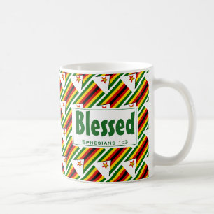 ZIMBABWE FLAG Custom Scripting BLESSED Zimbabwean Koffiemok