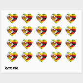 Zimbabwe Flag Heart Shaped Sticker (Vel)