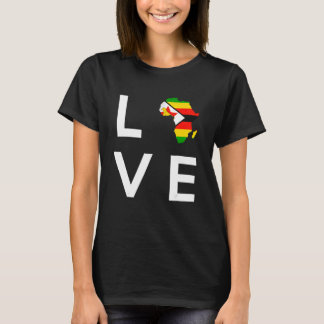Zimbabwe Flag Love Africa Continent Silhouette Zim T-shirt