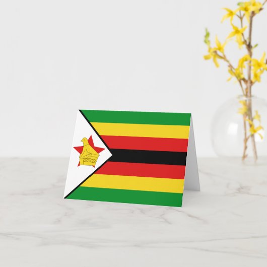 Zimbabwe Flag Notecard Kaart (Gele Bloem)