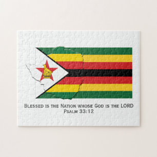 ZIMBABWE   Gezegende natie   ZIMBABWEAN FLAG Legpuzzel