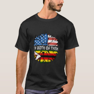 Zimbabwe Ik ben allebei USA Zonnebloem Zimbabwaans T-shirt