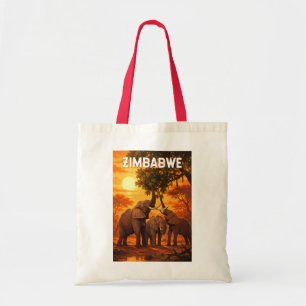 Zimbabwe Illustratie Reis Kunst Vintage Tote Bag