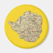 Zimbabwe Kaart Magneet (Voorkant)