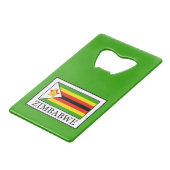 Zimbabwe Kredietkaart Flessenopener (Voorkant Gekanteld)
