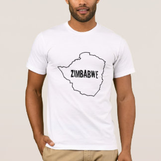 Zimbabwe Landkaart Zimbo Land Grenslijn Vorm T-shirt