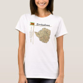 Zimbabwe Map + Drapeau + Titre T-shirt (Devant)