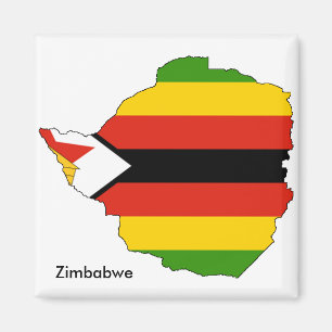 Zimbabwe Map en Flag Thmed Magnet Magneet