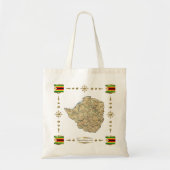 Zimbabwe Map + Flags Bag Tote Bag (Voorkant)