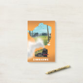 Zimbabwe Map geïllustreerd reisposter Post-it® Notes (Op bureau)