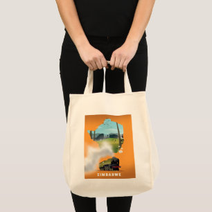 Zimbabwe Map geïllustreerd reisposter Tote Bag