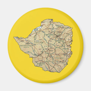 Zimbabwe Map Magnet Magneet