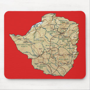 Zimbabwe Map Mousepad Muismat