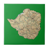 Zimbabwe Map Tile Tegeltje (Voorkant)