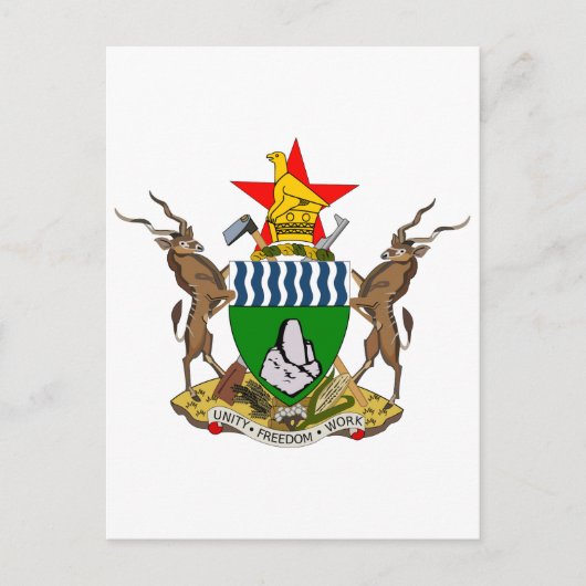Zimbabwe Officieel wapenschild heraldry-symbool Briefkaart (Voorkant)