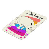Zimbabwe retro reizen logo magneet (Linkerzijde)