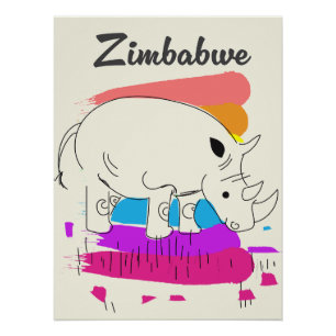 Zimbabwe retro reizen logo perfect poster