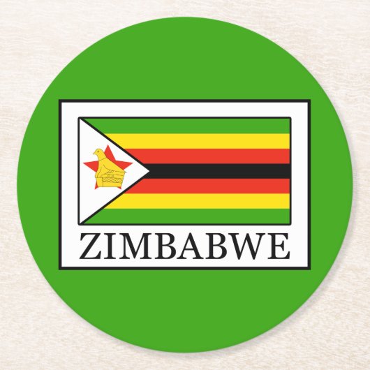 Zimbabwe Ronde Kartonnen Onderzetter (Voorkant)